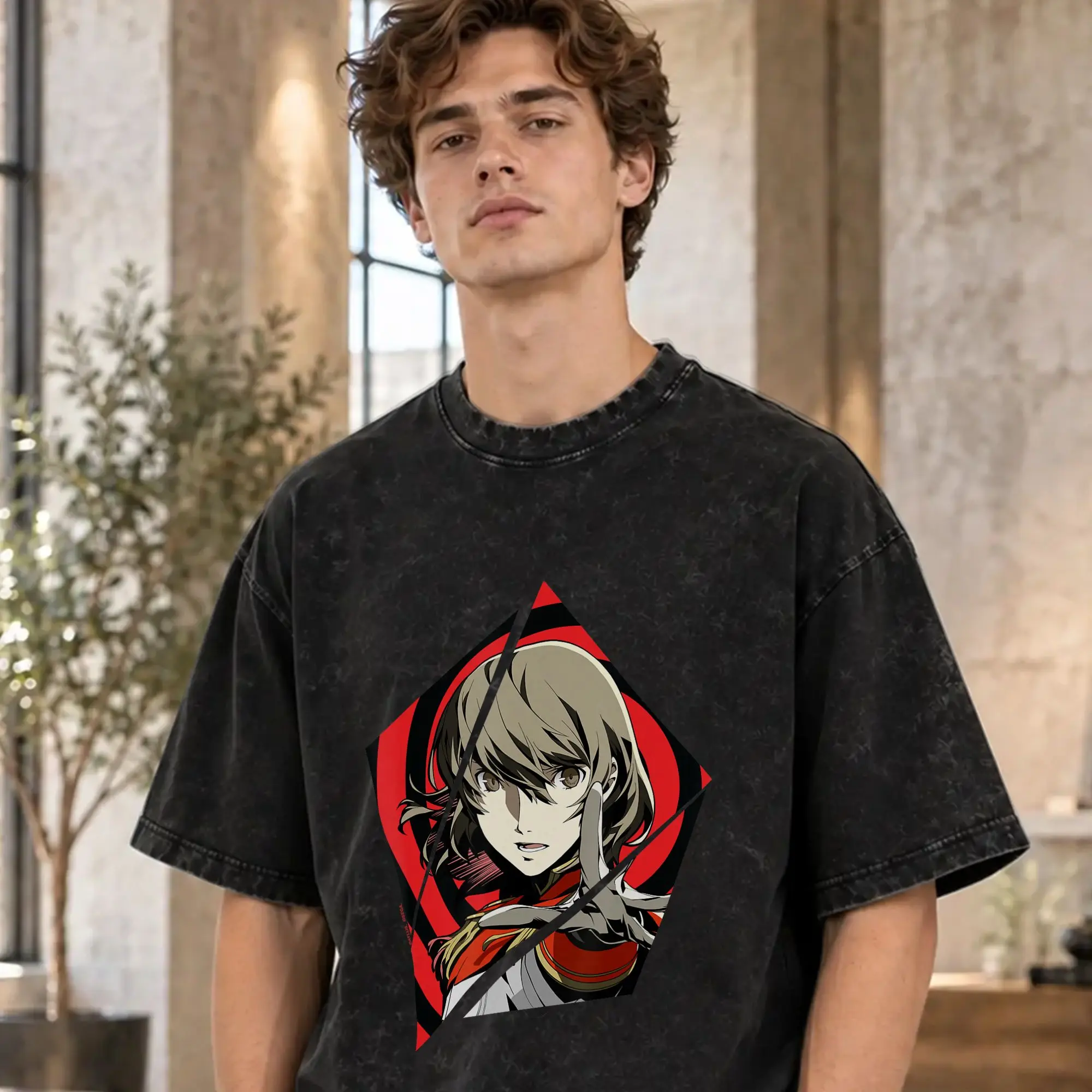 Mens T-Shirt Personas   Washed T Shirts Harajuku  Summer Tees Street Style Custom DIY Cotton Tops Gift Idea