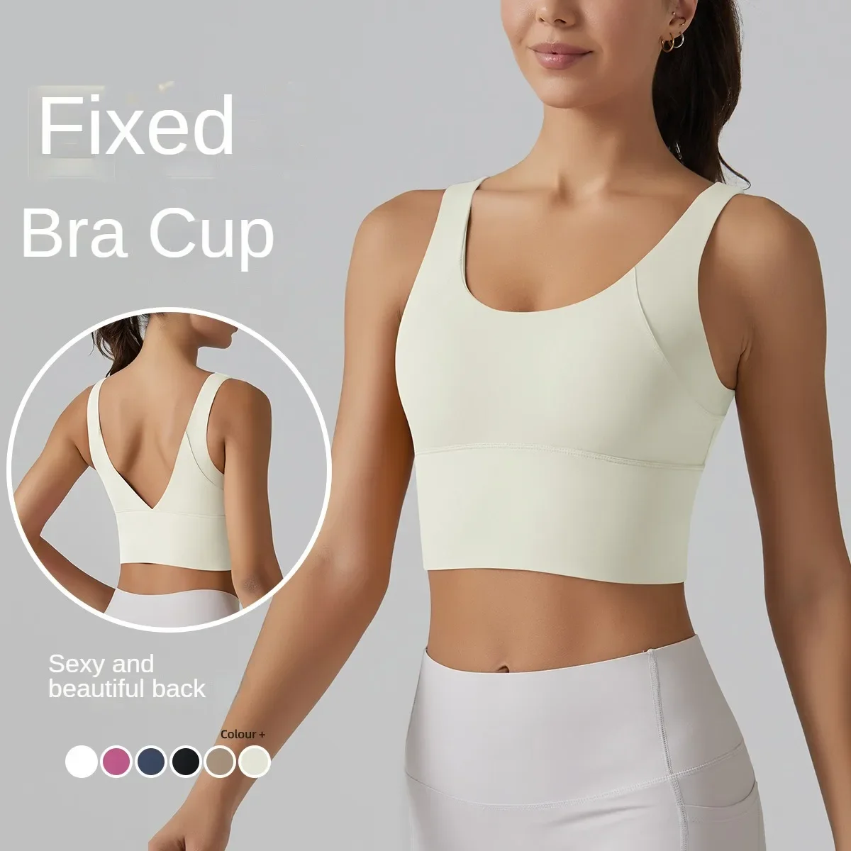 Bralette Mujer Top Women's Bra Fitness Gym Push Up Yoga Sports Bra V Back Bras Active Wear Crop Top Pilates Workout Underwear