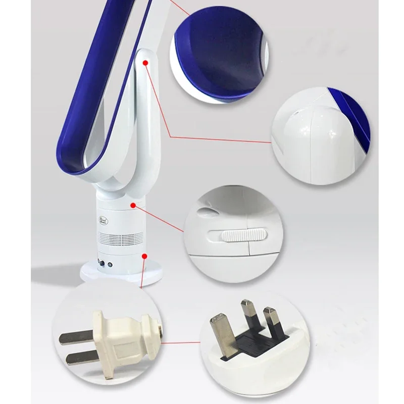 Household 220v Home Use Electric No Leaf Fan Air Purification Ultra-quiet Electric Bladeless Fans Natural Wind 220V 1pc