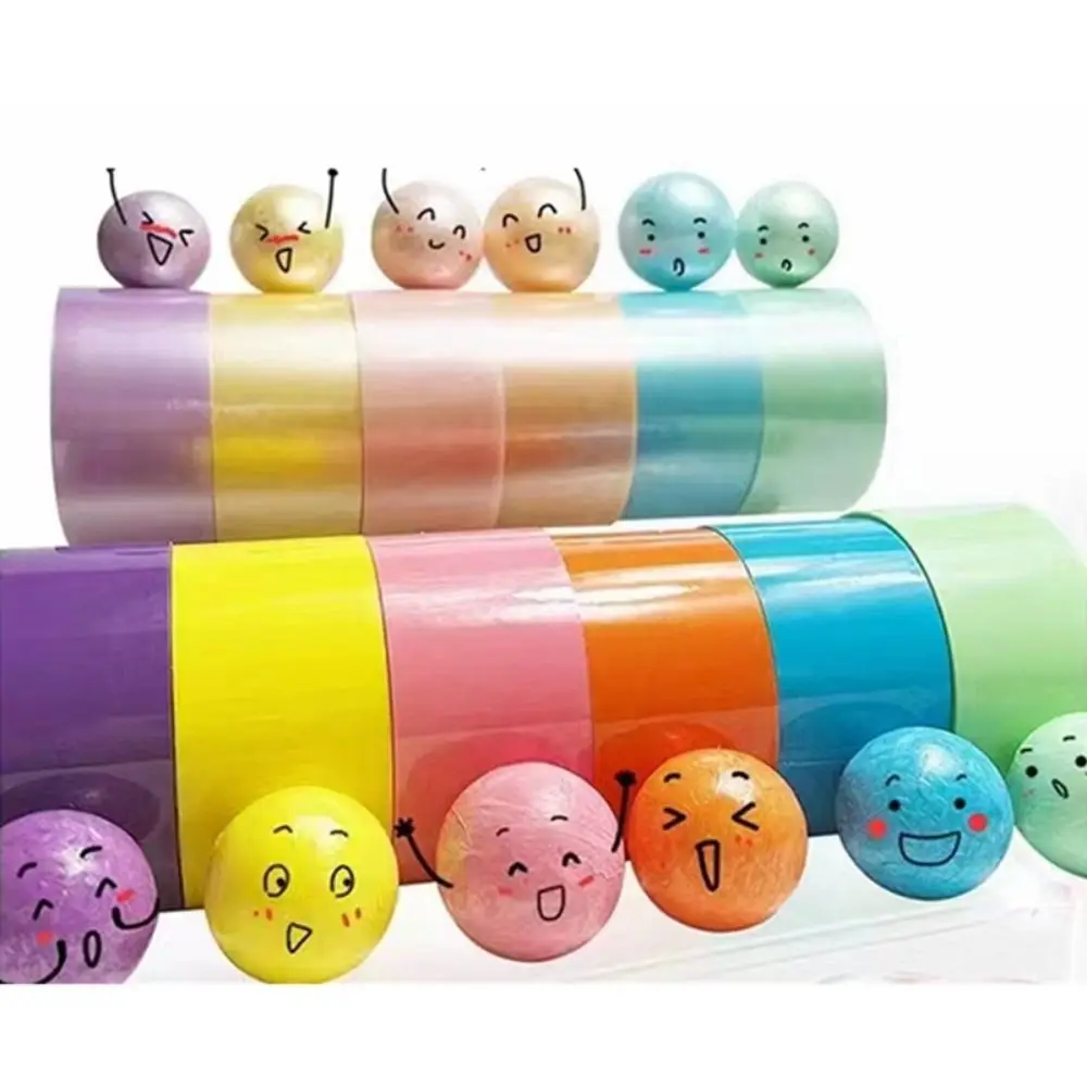 6Pcs Glow in Dark Luminous Sticky Ball Rolling Tapes 10M Colorful Sticky Ball Glue Random Color Safety Glow Sticker Tape