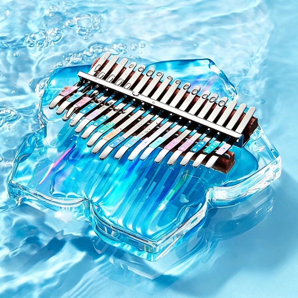 Transparent Acrylic 17/21 Keys Kalimba Thumb Piano Percussion Instrument Portable Mini Kalimba for Student Beginner Practice