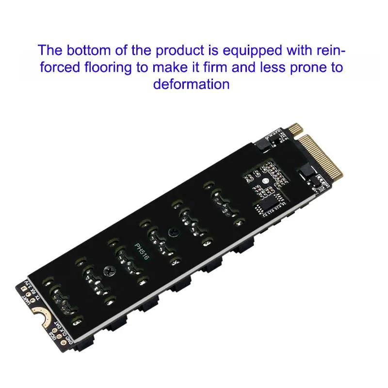 M.2 NVME PCI-E PCIE X4 X8 X16 a 6 puertos 3,0 SATA tarjeta adaptadora Riser III ASM1166 6 GB/S chasis servidor PC expansión de ordenador
