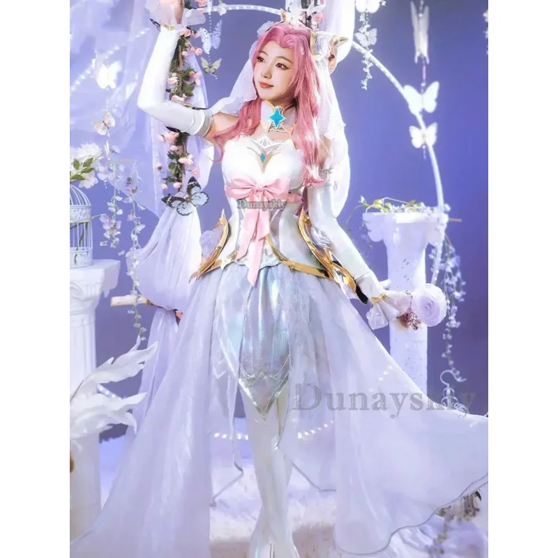 Seraphine LOL Crystal Rose Costume Cosplay Gioco LOL Seraphine New Skin Rose Design Outfit Halloween Accessori per personaggi donna