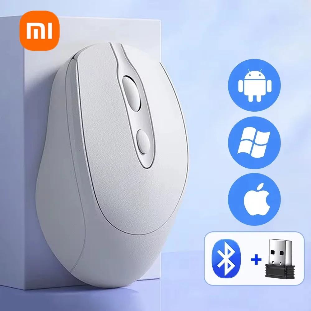 Xiaomi Rechargeable Wireless Bluetooth Mouse 1600Dpi For Macbook Tablet Laptop Ergonomic Mouse 2.4Ghz Usb Pc Setup Accessories