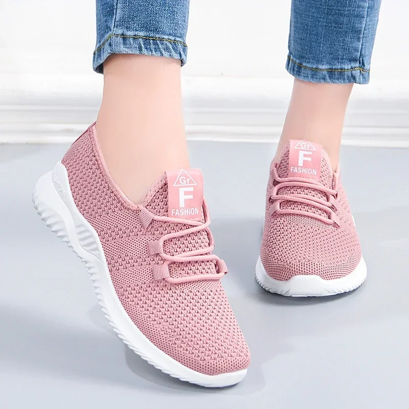 Zapatillas deportivas de malla transpirable para mujer, Calzado cómodo e informal, a la moda, para correr y caminar