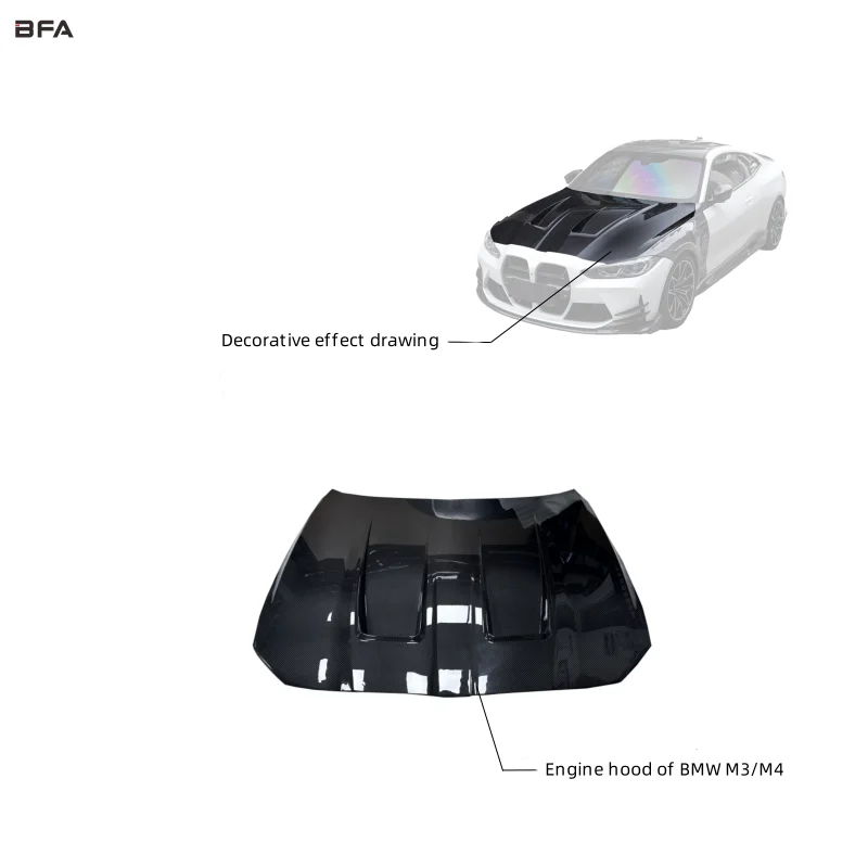 The an Type Dry Carbon Fiber Hood Is Suitable for M3, M4, G80 and G82 Models