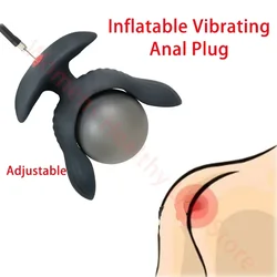 Inflatable Anal Vibrator Wireless Remote Silicone Ball Masturbator Prostate Massager Adult Sex Toy for Man Expander Buttplug 18+