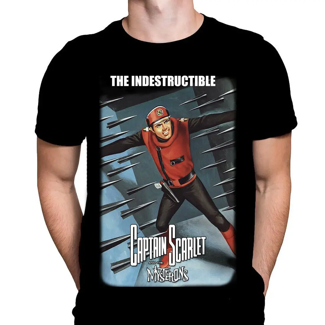 INDESTRUCTIBLE CAPT SCARLET Movie Poster Art T Shirt 60'S TV SHOW