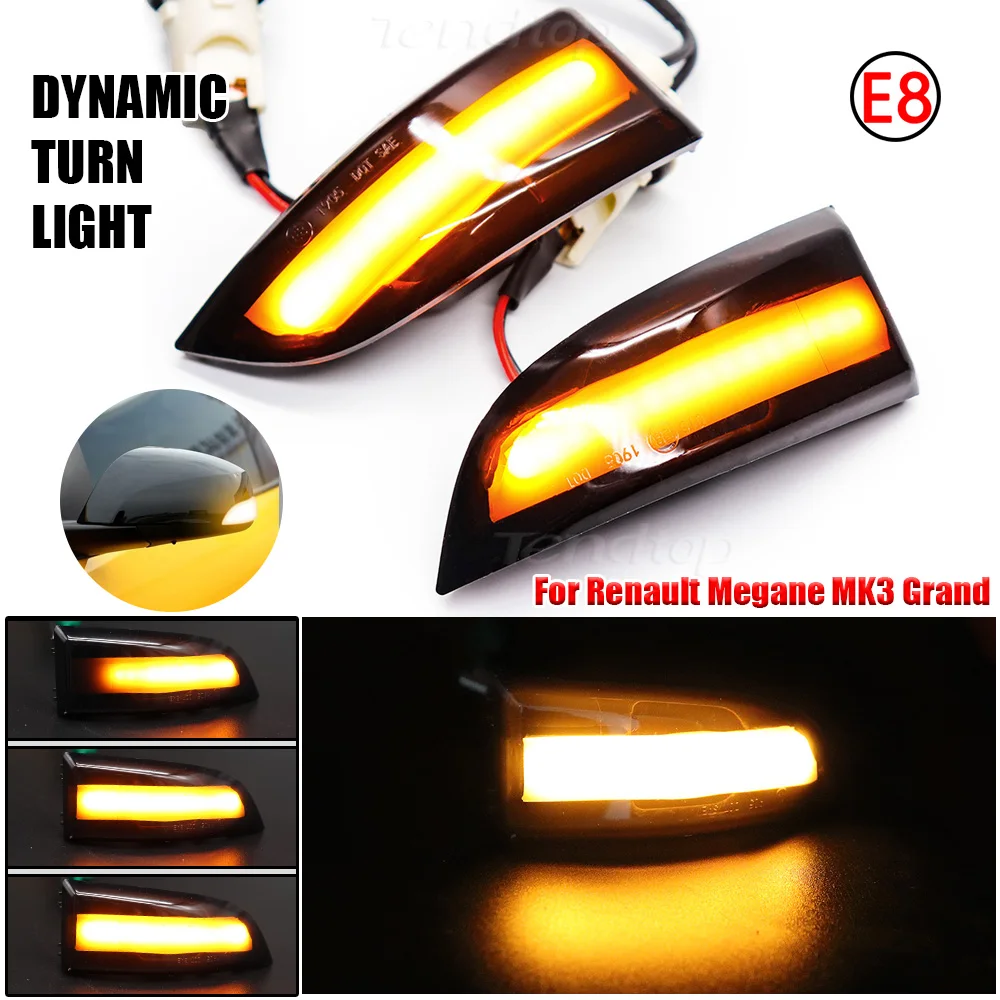 LED Dynamic Turn Signal Lamp Sequential Indicator Light For Renault Megane MK3 Laguna III X91 Scenic Fluence Latitude Safrane