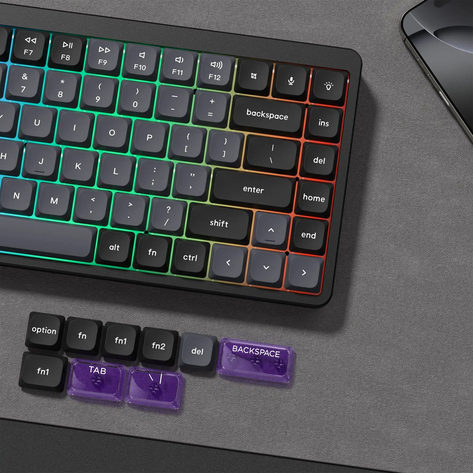 138 Tombol Keycap PBT Profil Rendah Keycap MX Ramping Double Shot Kustom untuk Keyboard Gaming Sakelar Mekanis Gateron Cherry MX