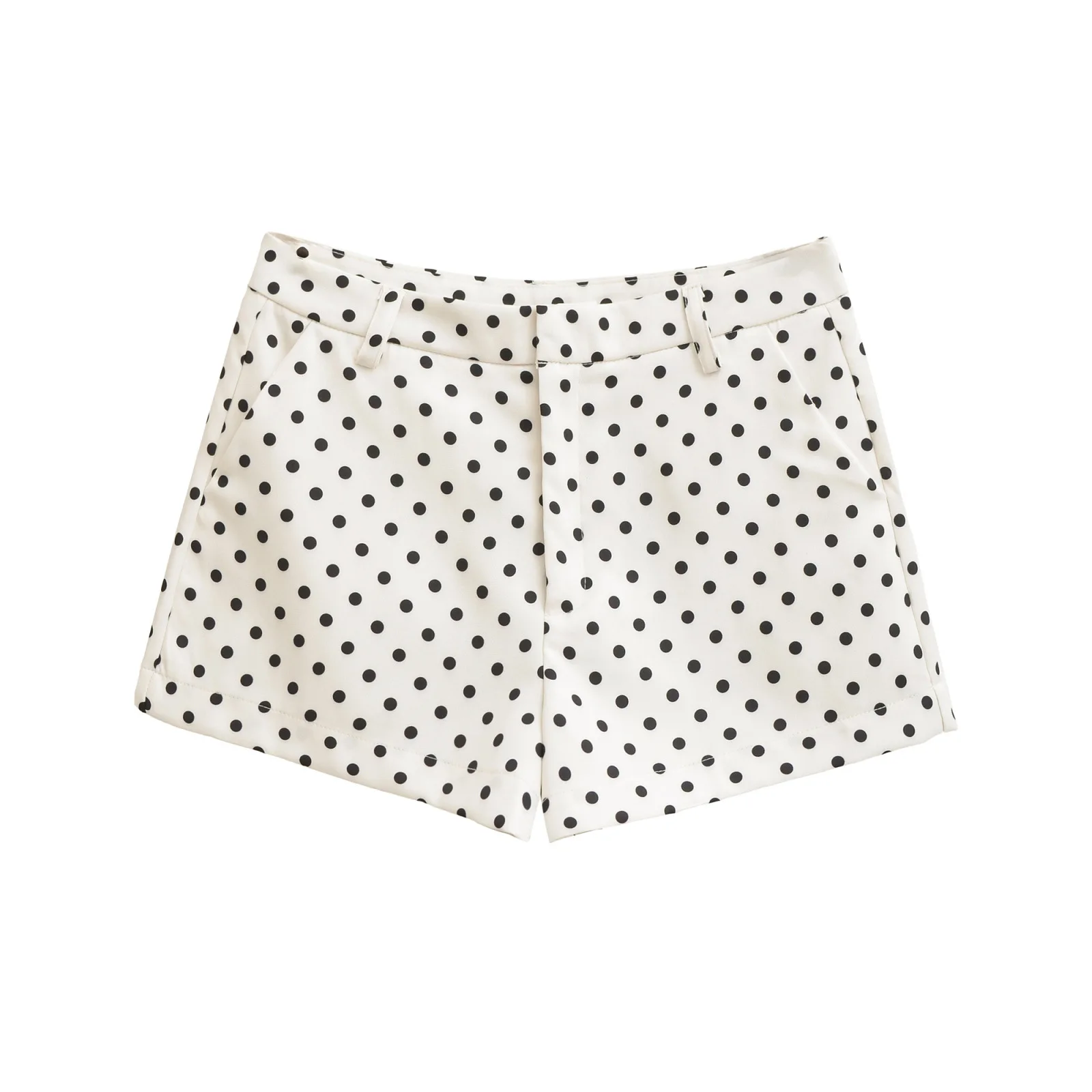 Feminino polka dot manga longa gola jaqueta shorts conjunto outono moda outerwear elegante senhora estilo cruzando fronteira comércio