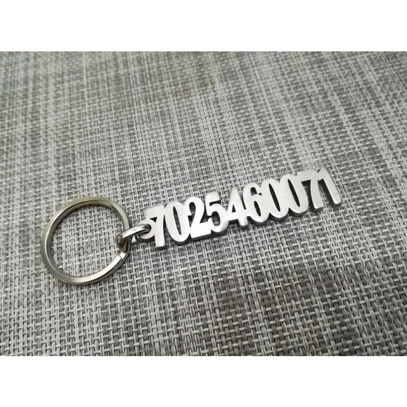 Personalized Digital Phone Number Keychain