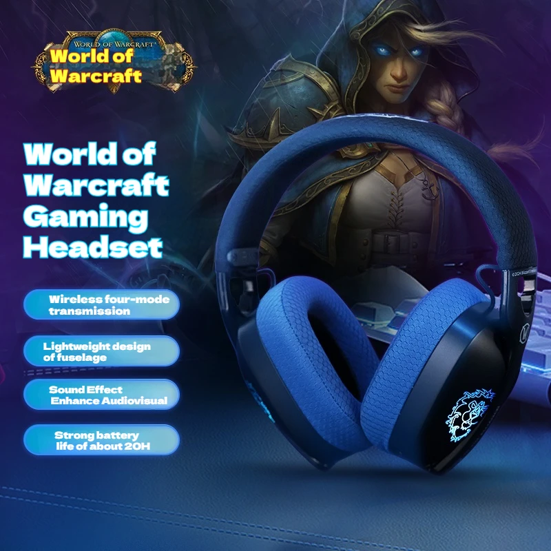 Blizzard World of Warcraft Customized Limited Edition Gaming Headphones Lightweight Music Hifi wireless Bluetooth wired Laptop