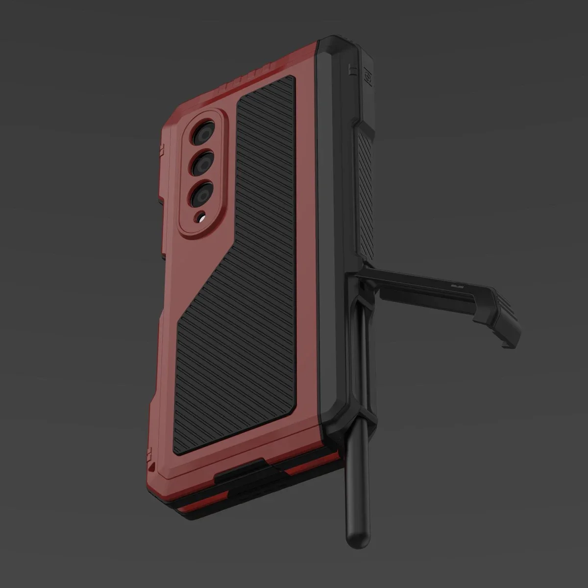 Rugged armored 360 complete phone case for Samsung Galaxy Z Fold5 4 Metallic aluminum shock protection cover