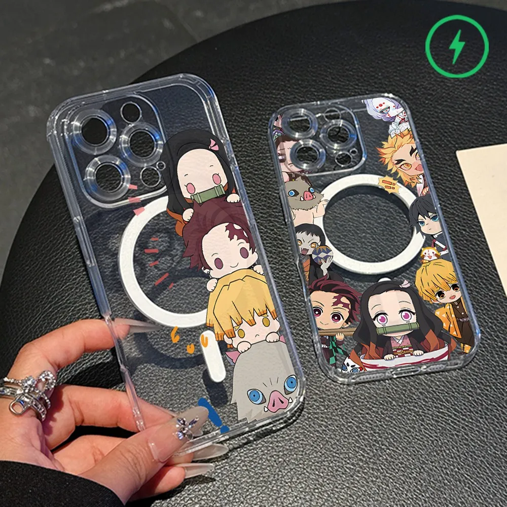 Cool Demons Slayers Magnetic Phone Case for Samsung Galaxy S25 S24 S23 S22 S21 S20 FE Edge Plus Ultra 5G Soft Clear TPU Cover
