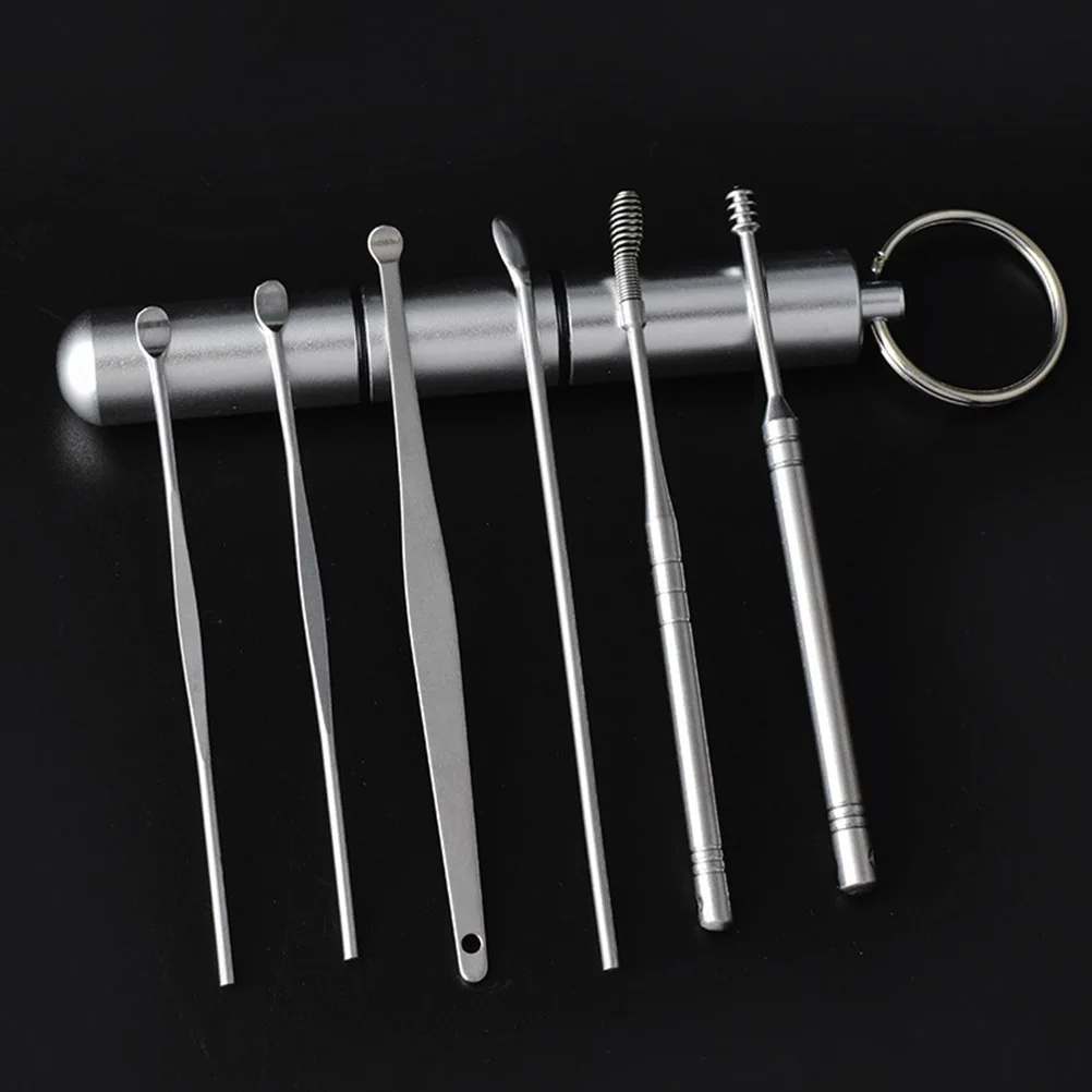 

6 Pcs Earwax Removal Tools Stainless Steel Durable No Rust Easy Clean Practical Safe Use Portable Size Ear Cleaner Spoon Wax