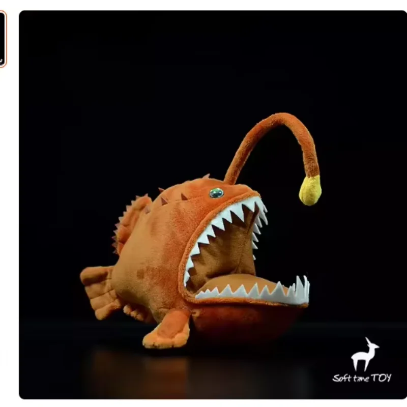 25cm Original Anglerfish Doll Simulation Lantern Fish Doll Marine Animal Plush Toy