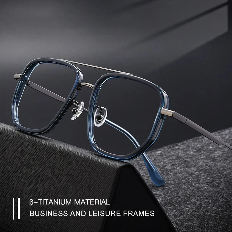 

New Ultra Lightweight Titanium Frame Retro Polygonal Eyeglasses Frames Anti Blue Light Glasses Customizable Prescription Eyewear