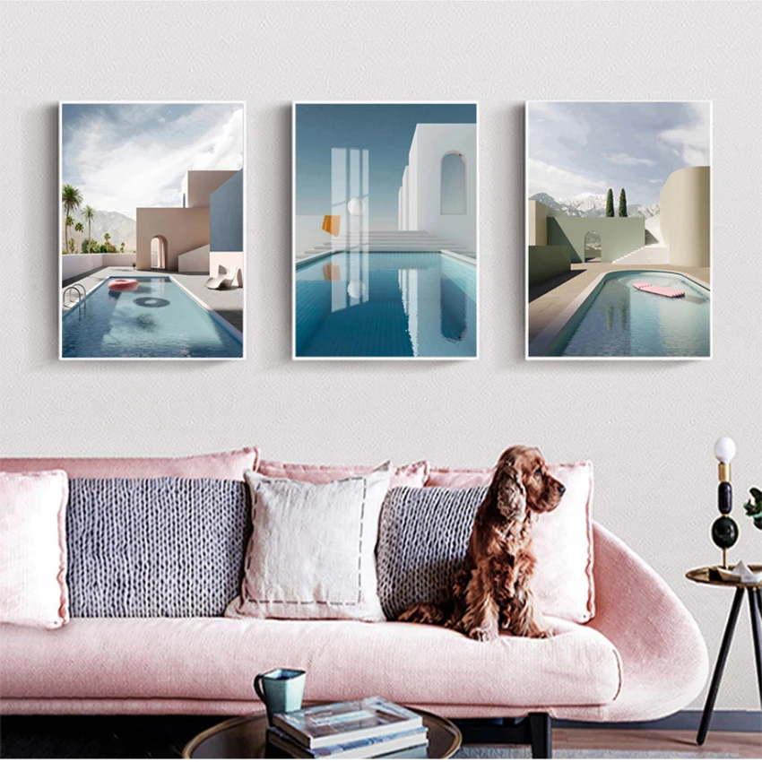 Pictures Gallery for Living Room Home Decoration Abstract Still Life Building Canvas Painting Poster and Print Wall Art