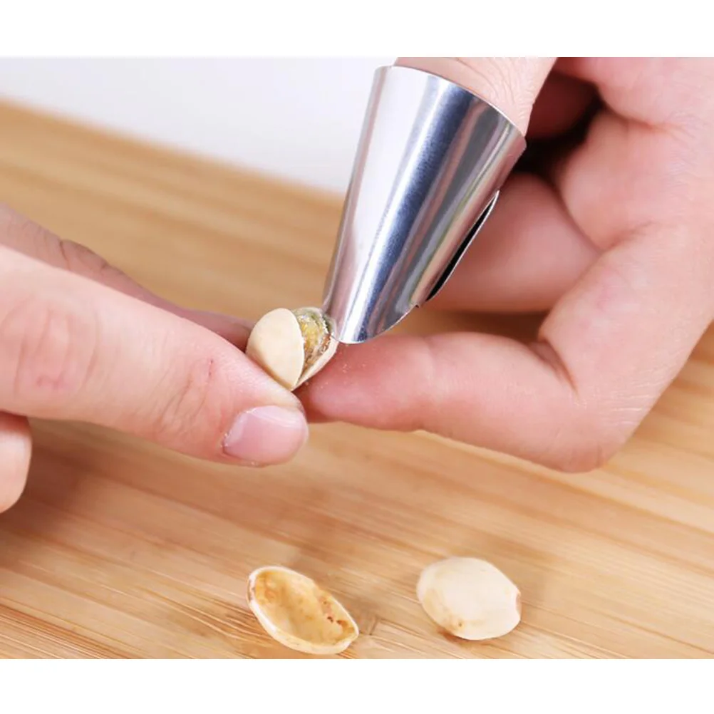

2 pcs Stainless Steel Shelling Tool Adjustable Finger Protector for Cutting Chopping Peeling Nuts Kitchen Camping Outdoor