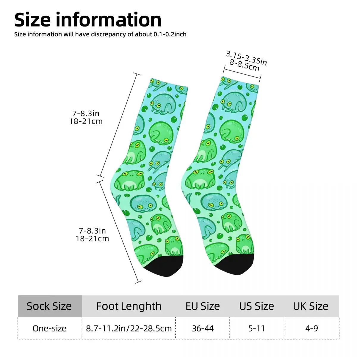 Friendly Frogs Socks Harajuku Super Soft Stockings All Season Long Socks Accessories for Man's Woman's Christmas Gifts