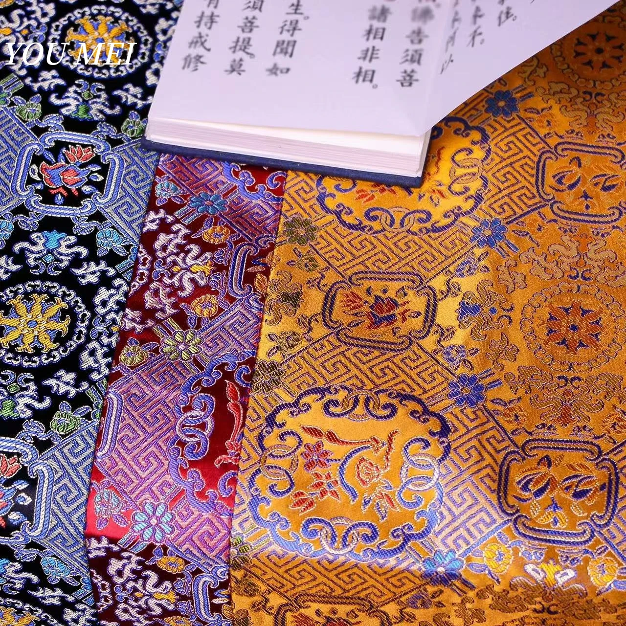 Tibetan Altar Cloth,Square Buddha Table Cloth Woven With Satin Eight Auspicious Pattern Woven Flower Cloth Buddha Tablecloth