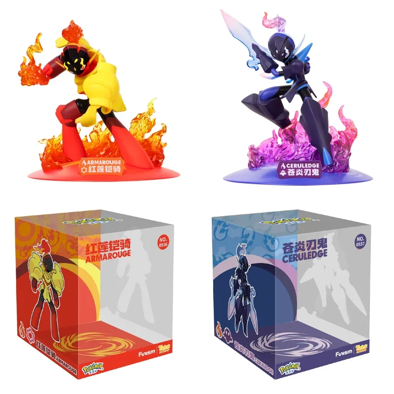 

Pokemon Anime Original Genuine ARMAROUGE CERULEDGE Action Figures Home Collection Model Ornaments Children's Toys Birthday Gifts