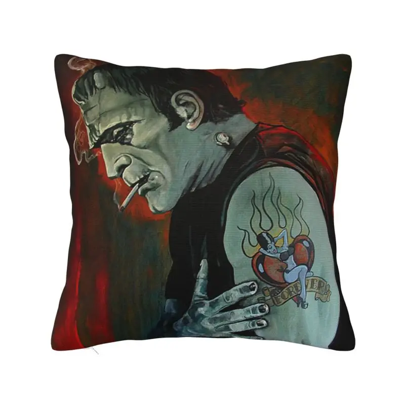 Nordic Broken Hearted Frankenstein Monster Tattoo Art Cushion Cover Polyester Pillow Case Home Decorative