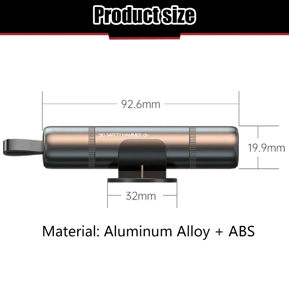 Aluminum Alloy Car Safety Rescue Hammer Automatic Seat Belt Cutter Window Breaker Emergency Rescue Tool - view 5