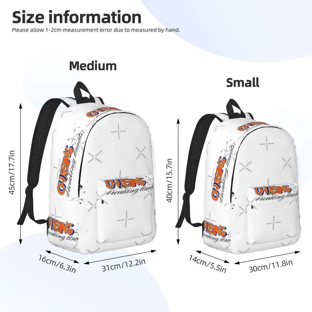 Chasing Dreams Breaking Limits Simple and Stylish Backpack Canvas Backpack Bag