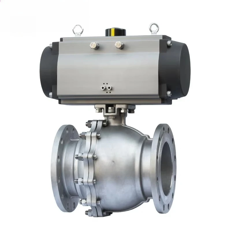 صمام كروي ذو حواف من الفولاذ الكربوني A216 WCB يعمل بالهواء