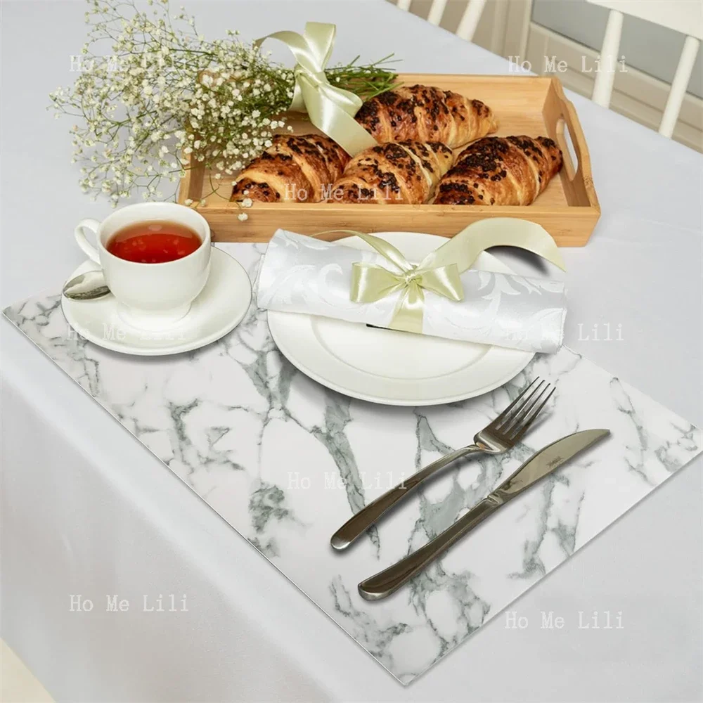Christmas Truck Marble Patterned Placemat For Table Decoration Heat-Resistant Washable Nordic Style image 4