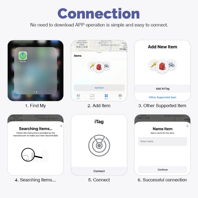 Rastreador GPS inteligente, Trabalhar com a Apple Find, My App ITag, Dispositivo Anti Lembrete Perdido, MFI Localizador, Chave do carro, Pet, Crianças Finder, 2pcs