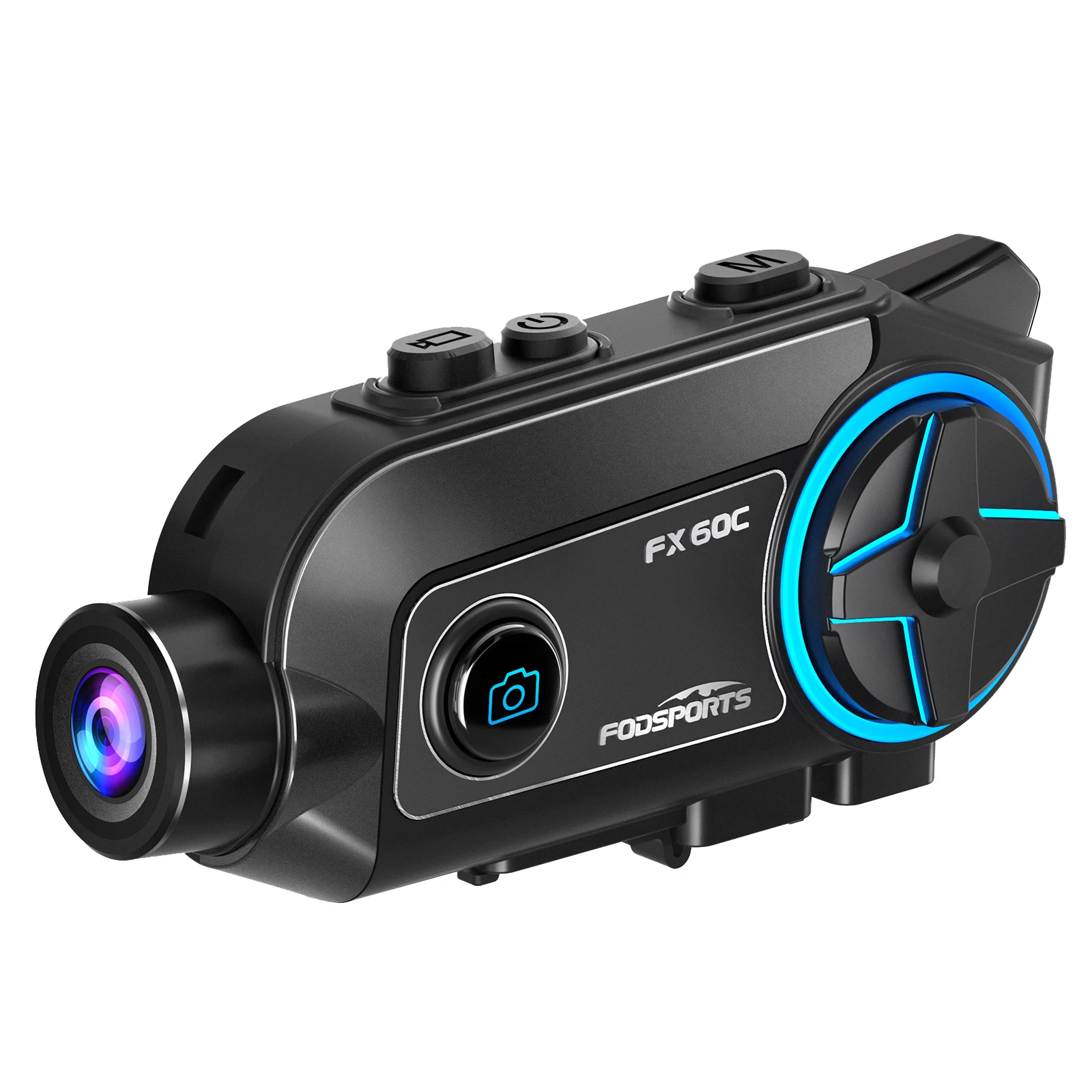 Fodsports FX60C Motorcycle Intercom,4K HD Camera,10-Way Bluetooth Helmet Headset,Moto Intercomunicador,BT5.4,Music Share,FM