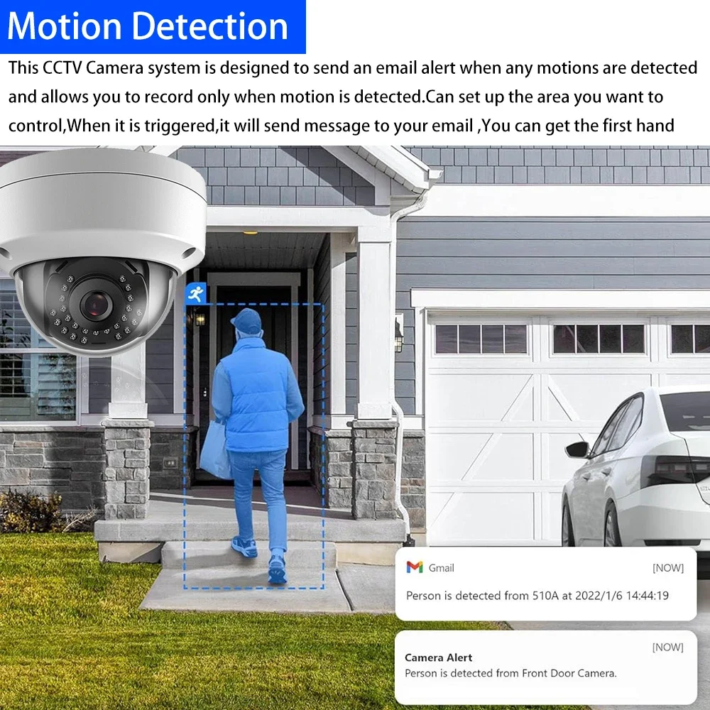 8MP 4K IP Camera Vandal-Proof IP66 Waterproof Outdoor Dome POE IPC Camera System Security Surveillance Ai Detection Cameras