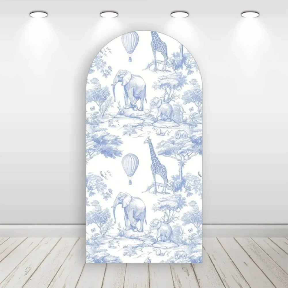 

Mehofond Custom 2-Sided Jungle Animals Safari Kids Birthday Party Baby Shower Covers Chiara Arch Background Decor Backdrop Photo