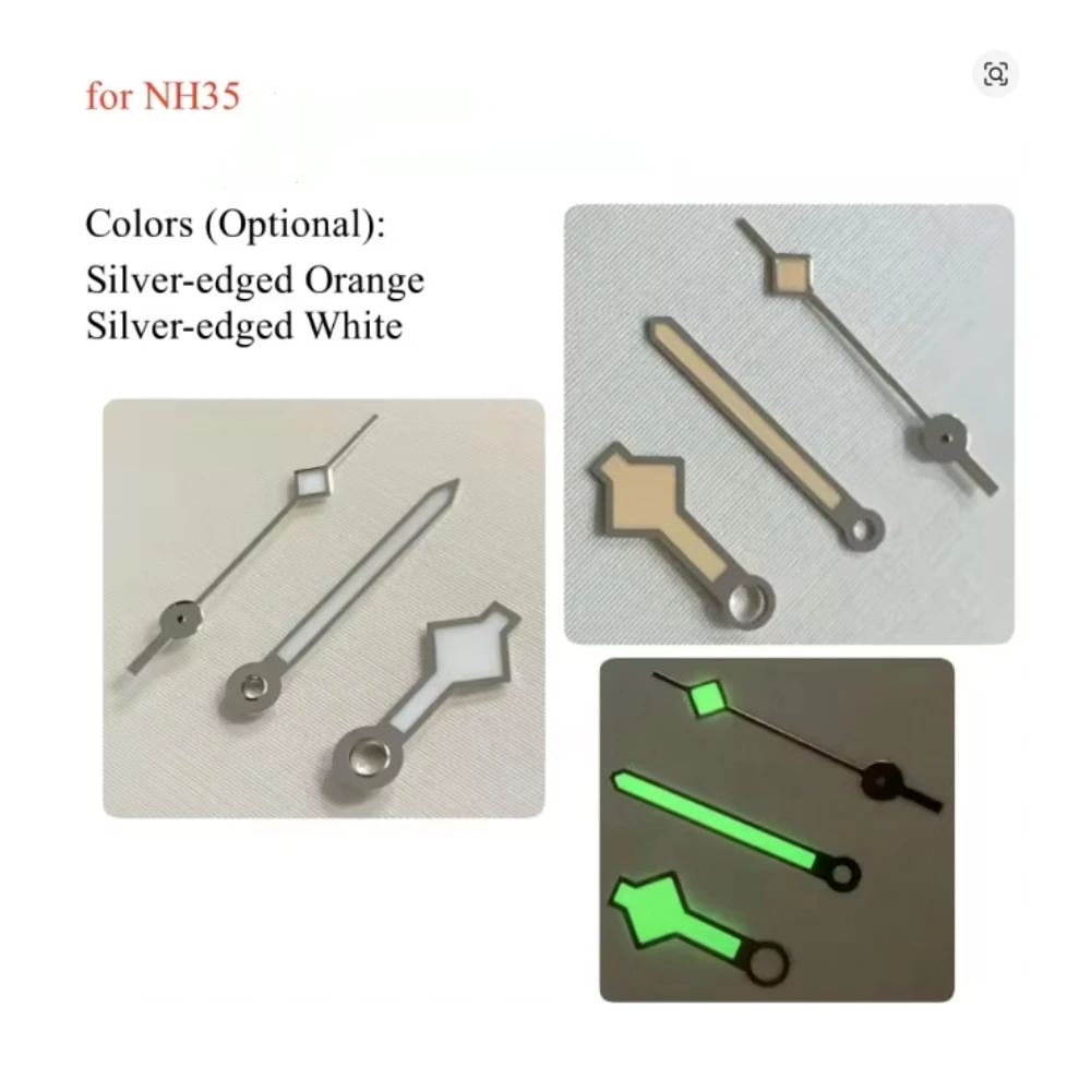 Watch Pointers Three-hand Green Luminous for NH35 Movement Watch Hands Watch Accessories