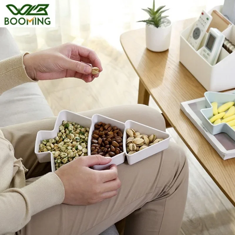 

1/2 PCS Christmas Tree Shaped Living Room Candy Snacks Nuts Snack Tray Home Kitchen Supplies Breakfast Plate Tray Tableware