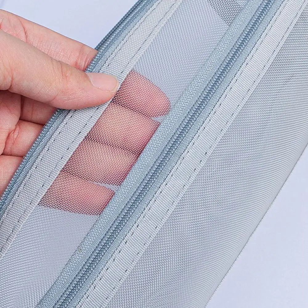 Double Layer Mesh Pen Bag Transparent Multifunctional Transparent Pencil Case Large Capacity Portable Stationery Storage Bag