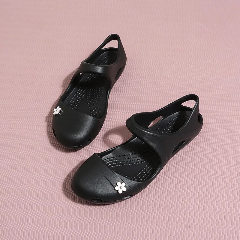 Women's Flat Fitness Sandals Lightweight Quiet Arch Support Soft Elastic Shock-Absorbing Yoga Shoes for Comfortable Sports