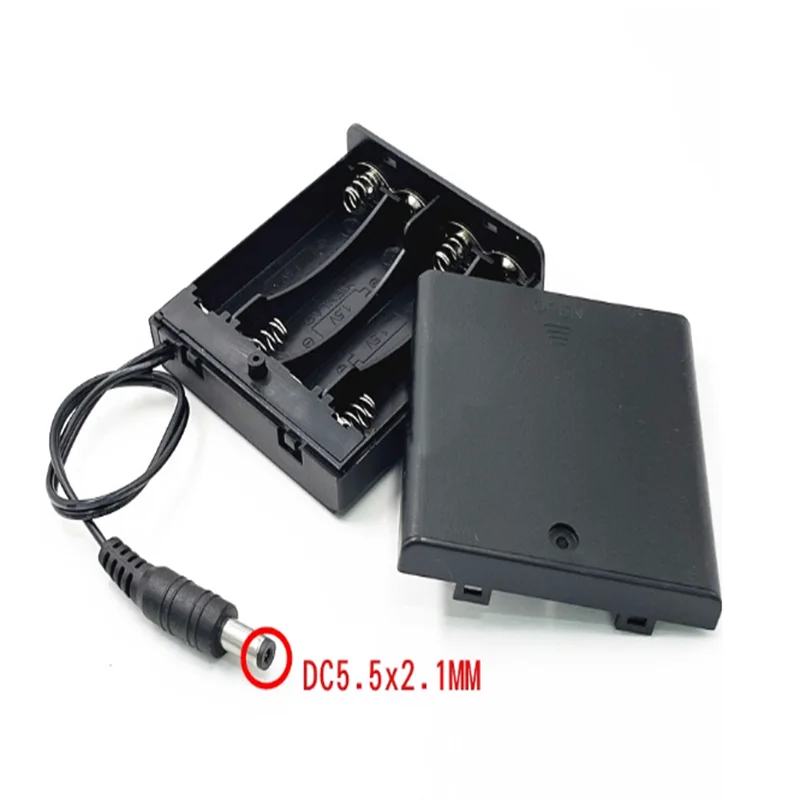 1pcs Battery box number 5 with DC plug for 2/3 /4 /8 cells with cover and switch power box for 3/4.5/6/12v