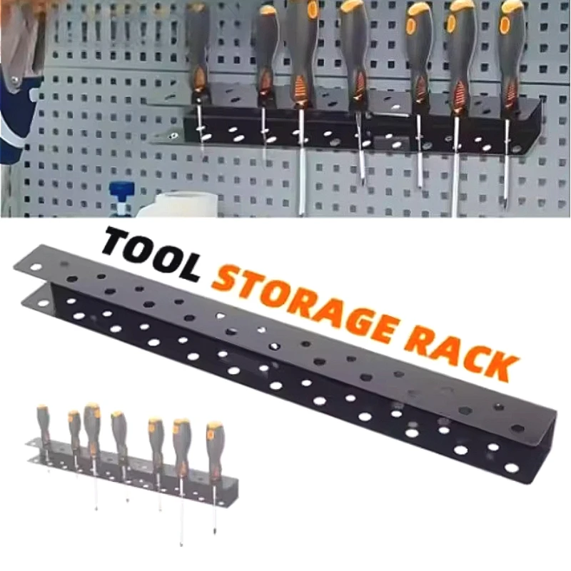 

Настенная стойка для инструментов с множеством отверстий, держатель для ручных инструментов, плоскогубцы, органайзер, кронштейн для отвертки из углеродистой стали для мастерской