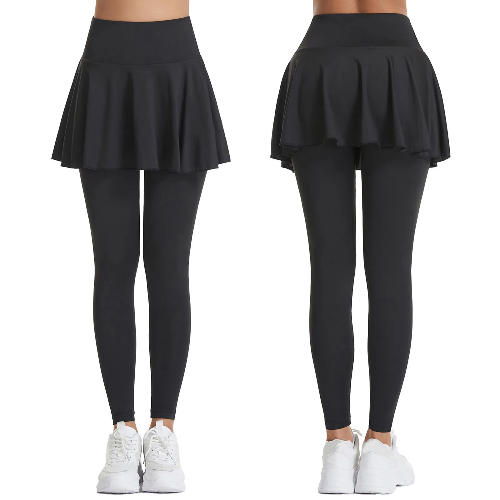 Womens Yoga Pants Pockets High Waist Workout Sport Skirt Pants Casual Trousers