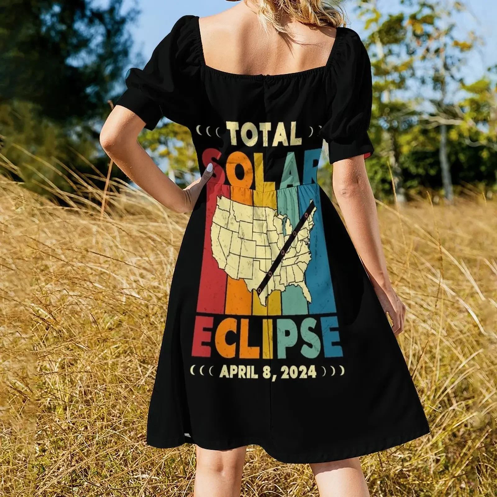 Total Solar Eclipse-Robe de soirée en fibre pour femme, robes d'été pour femme, 2024, 2025, 2025