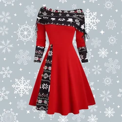 Plus Size Christmas Dress for Women Oversized Elegant Red Sexy Xmas Skirt Fashion Korean Slim Party Large Size Female Clothing