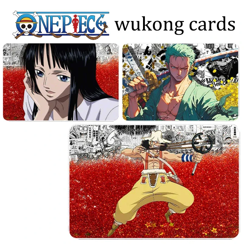 One Piece Collectible Brick Cards Golden Red Quicksand Christmas Birthday Present Usopp Nico Robin Zoro wukong