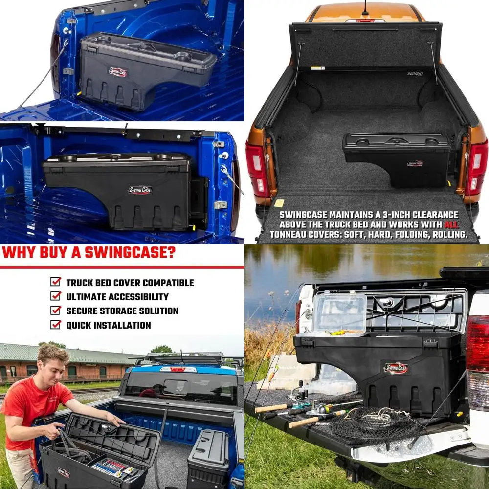 

RealTruck SwingCase Truck Bed Storage Box | SC104P | Fits 2019 - 2025 Chevy/GMC Silverado/Sierra 1500 Passenger Side (Will not f
