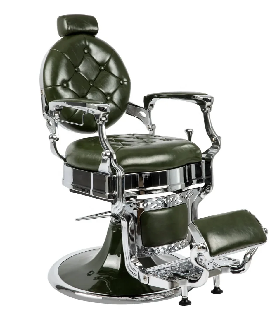Victorian Barber Chair with Chrome Frame;Genuine Sala De Espera Beauty Salon Chair;Best Sell Hairdressing Salon Furniture