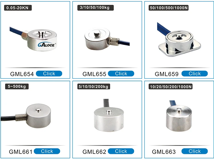 GML656 High-Capacity Miniature Compression Load Cell Pancake Weight Sensor 75KN 150KN