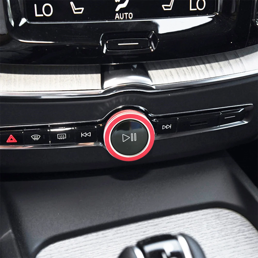 Car Center Console Control Knob Ring Cover Sticker Auto Interior Accessories For Volvo XC90 V90 XC40 S90 V60  XC60 S60 2015-2022